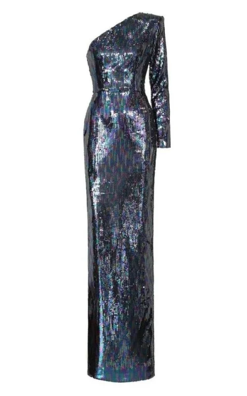 Tallon Sequin One Sleeve Gown