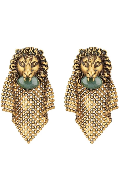 Lion Head Mesh Earrings