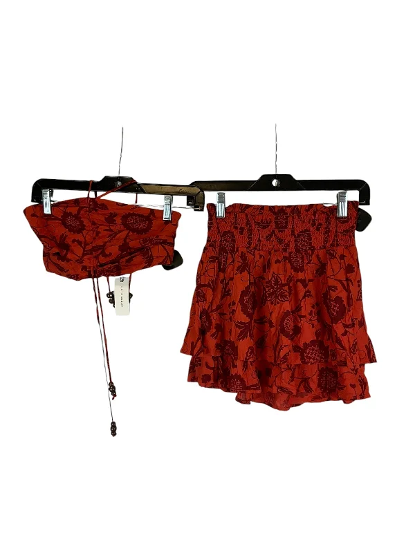 Skirt Set 2pc By Anthropologie In Orange, Size: Xxs