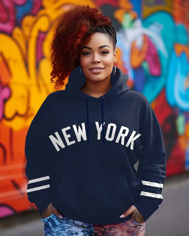 New York Letter Print Long-sleeved Hoodie