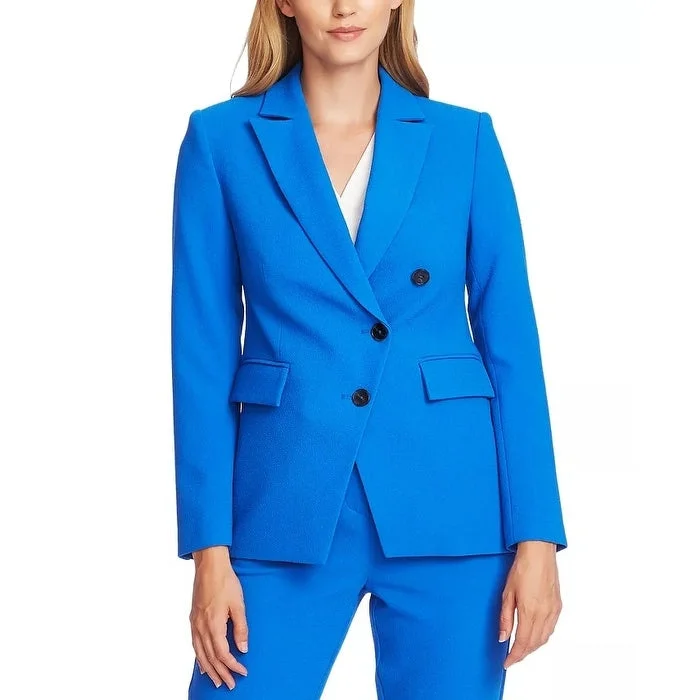 Vince Camuto Women's Asymmetrical Front Parisian Crepe Blazer Blue Size 8