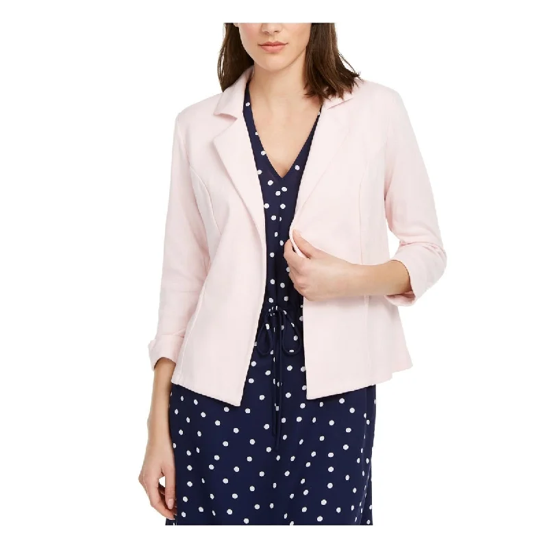 Maison Jules Women's Layering Cropped Casual Blazer Pink Size Medium