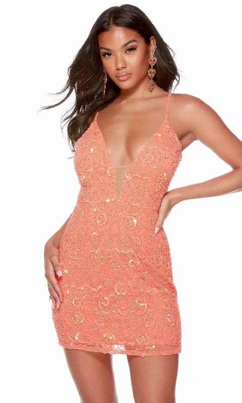 Alyce Paris 4628 - Cutout Beaded Homecoming Dress