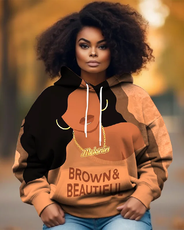 Brown And Beautiful Long-sleeved Hoodie