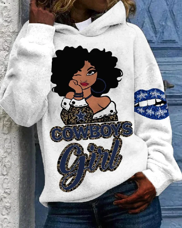 Cowboys Cartoon Girl Long-sleeved Hoodie