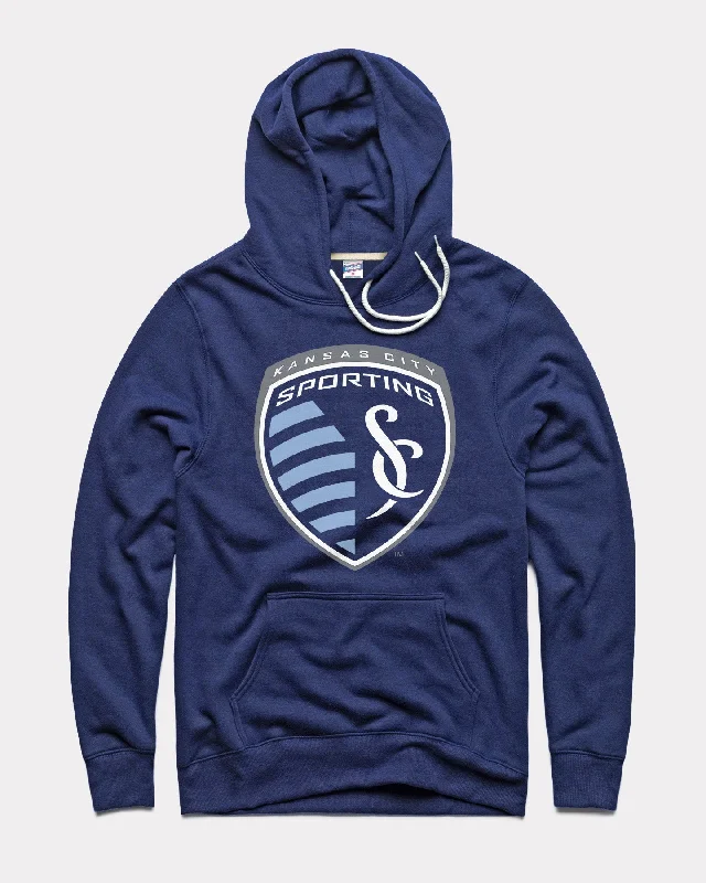 Sporting KC Logo Shield Navy Hoodie