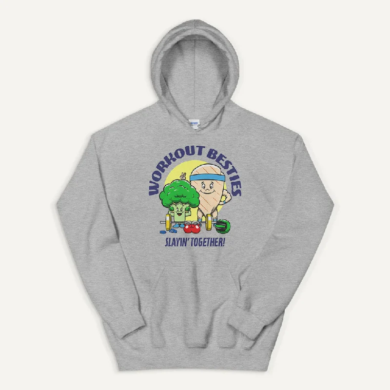 Workout Besties Chicken Breast And Broccoli Pullover Hoodie