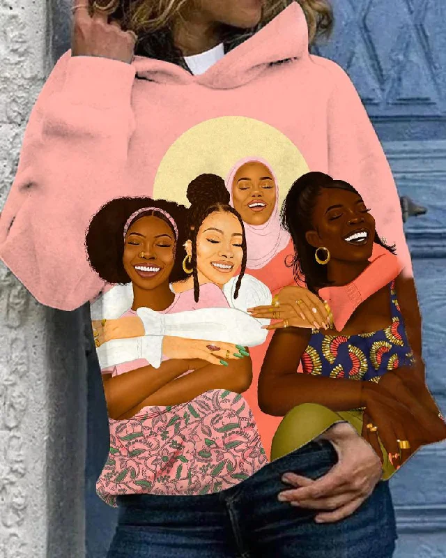 Brown Skin Sisters Long Sleeves Hoodie