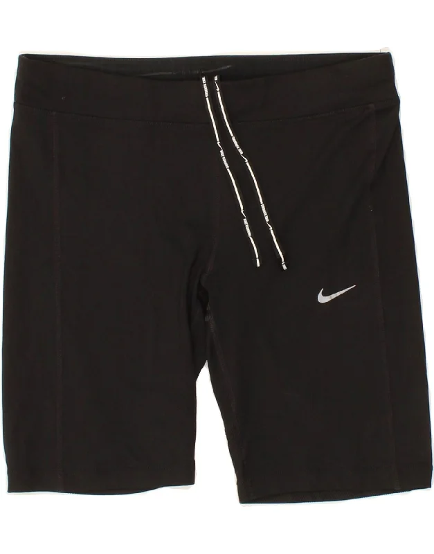 NIKE Womens Dri Fit Sport Shorts UK 14 Medium  Black Polyester