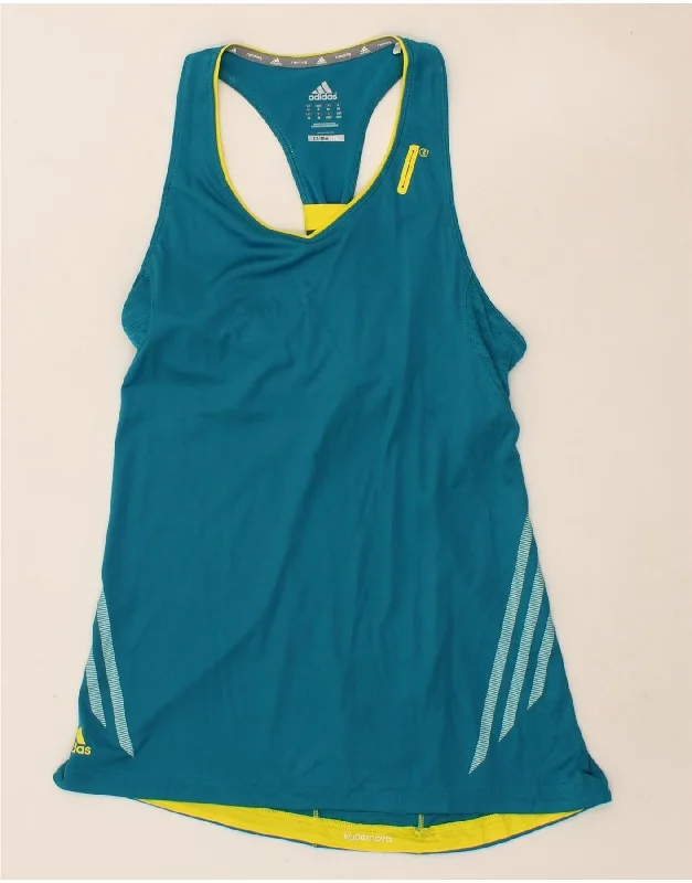 ADIDAS Womens Climalite Running Vest Top UK 14 Medium  Blue Polyester