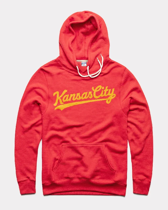 Red & Gold Kansas City Script Red Hoodie