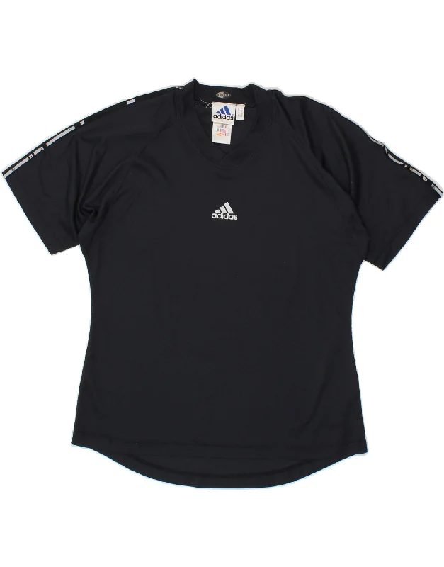 ADIDAS Womens Climalite T-Shirt Top UK 14 Large Navy Blue Polyester