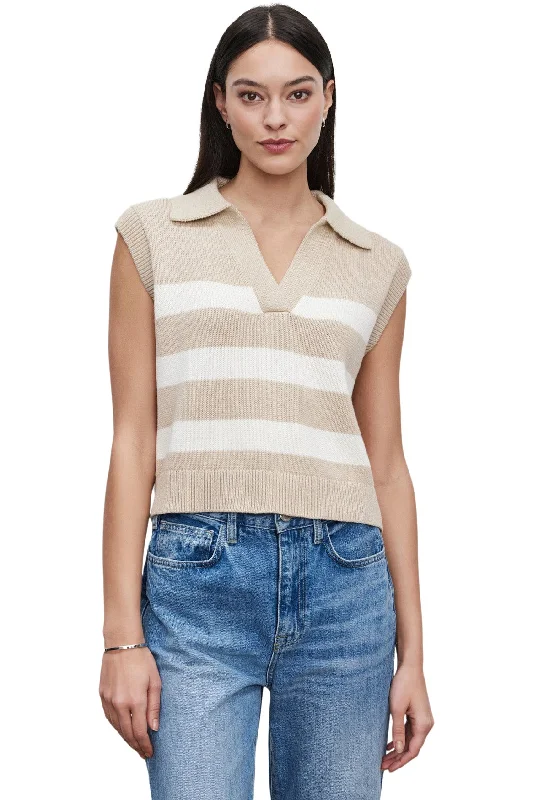 Velvet Mariette Sweater Vest in Sable-Milk