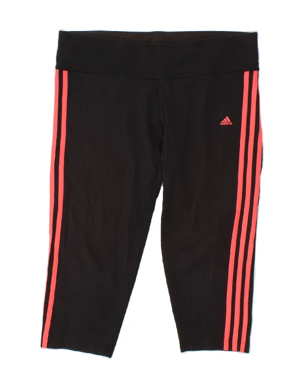 ADIDAS Womens Climalite Capri Tracksuit Trousers UK 20/22 XL  Black