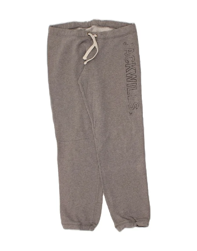 JACK WILLS Womens Graphic Tracksuit Trousers Joggers UK 10 Small Grey