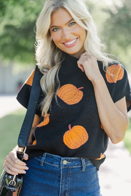 Look The Part Black Pumpkin Sweater