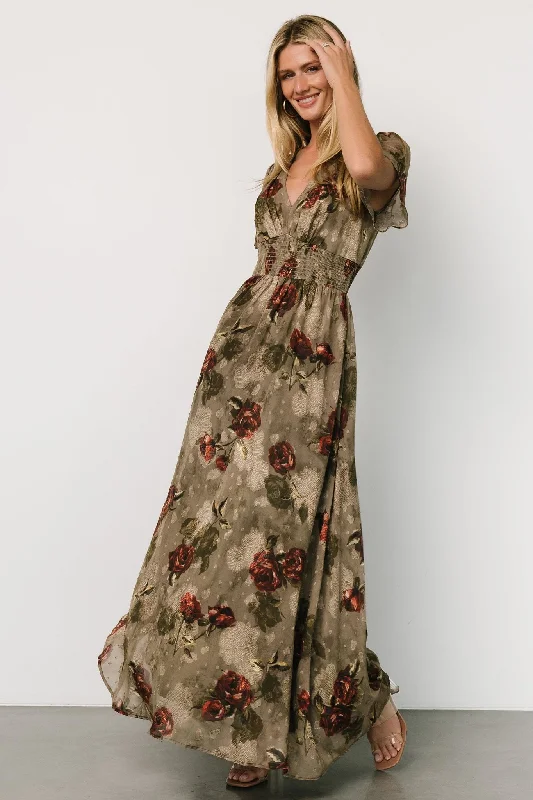 Birdie Maxi Dress | Olive Floral