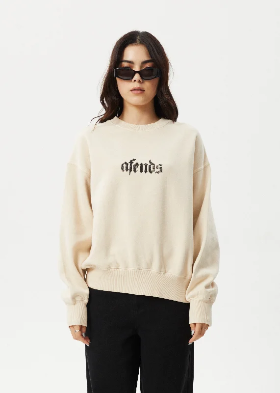 AFENDS Womens Scorpio - Crew Neck - Sand