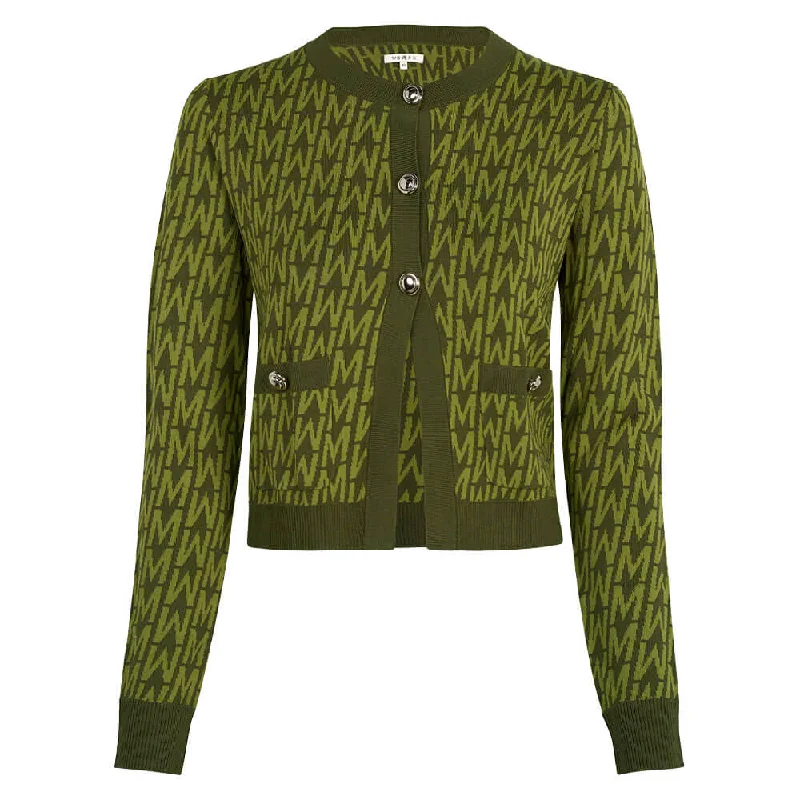 Malbon Charlotte Cardigan Golf Sweater Olive Multi - FW24 Women