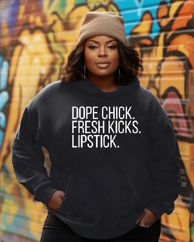 Dope Chick Fresh Kicks Lipstick Long Sleeve Hoodie