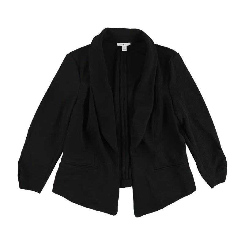 bar III Womens Crepe Blazer Jacket, Black, Medium