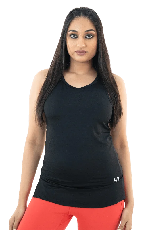 Black Solid Tank Top