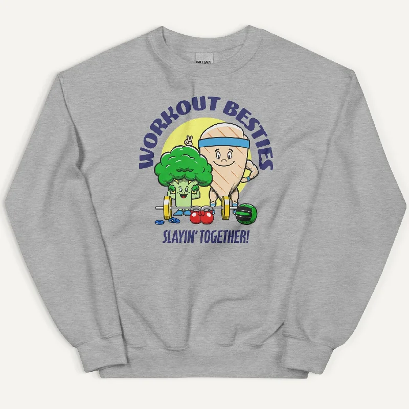 Workout Besties Chicken Breast And Broccoli Sweatshirt