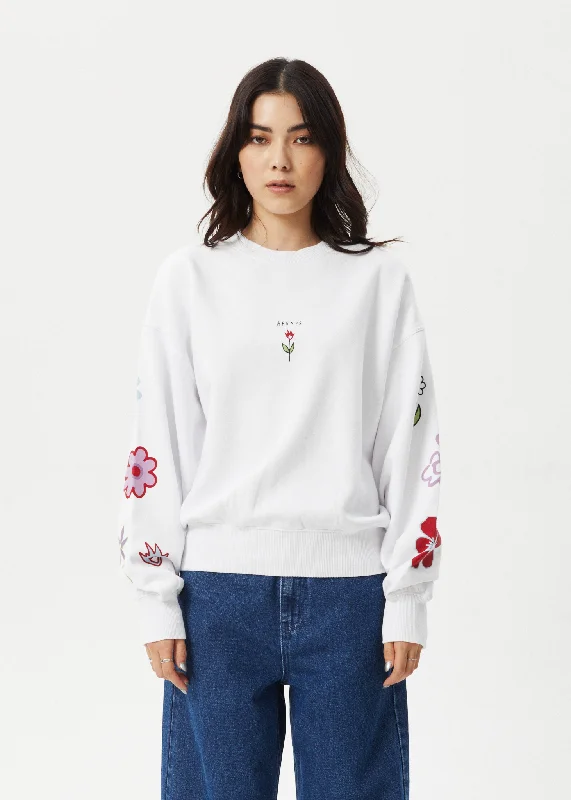 AFENDS Womens Flourish - Crew Neck - White