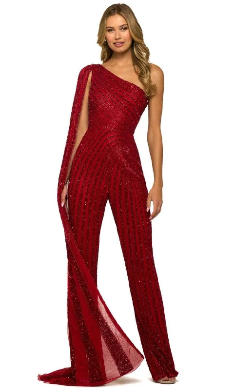 Sherri Hill 55364 - One Shoulder Beaded Jumpsuit