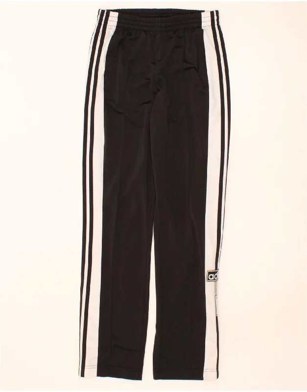 ADIDAS Womens Tracksuit Trousers UK 6 XS Black Colourblock Polyester