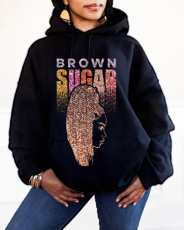 Brown Sugar Melanin African Woman Long Sleeves Hoodie