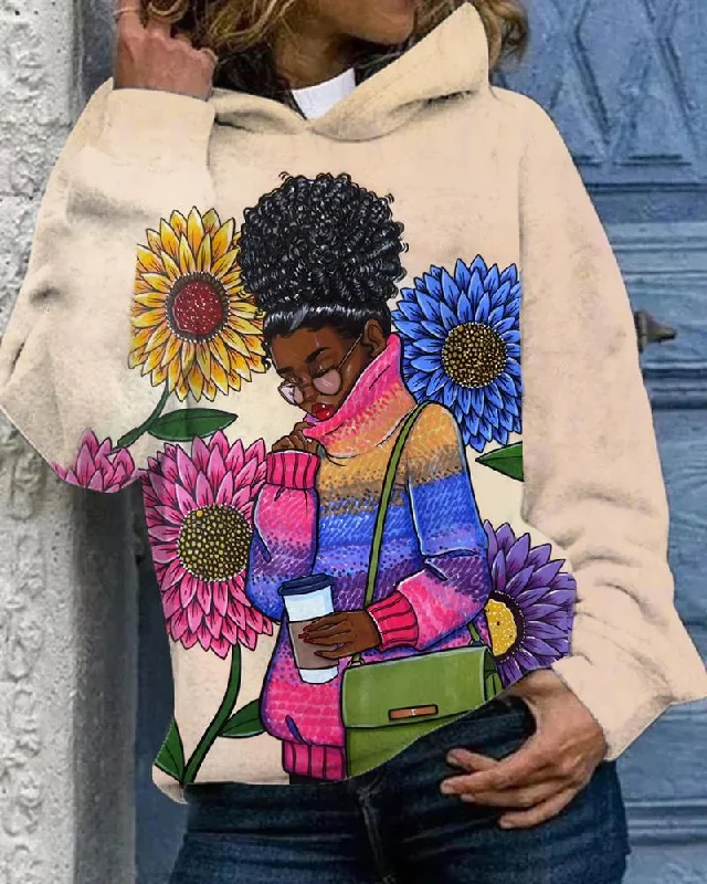 Sunflower Sweater Girl Long Sleeves Hoodie