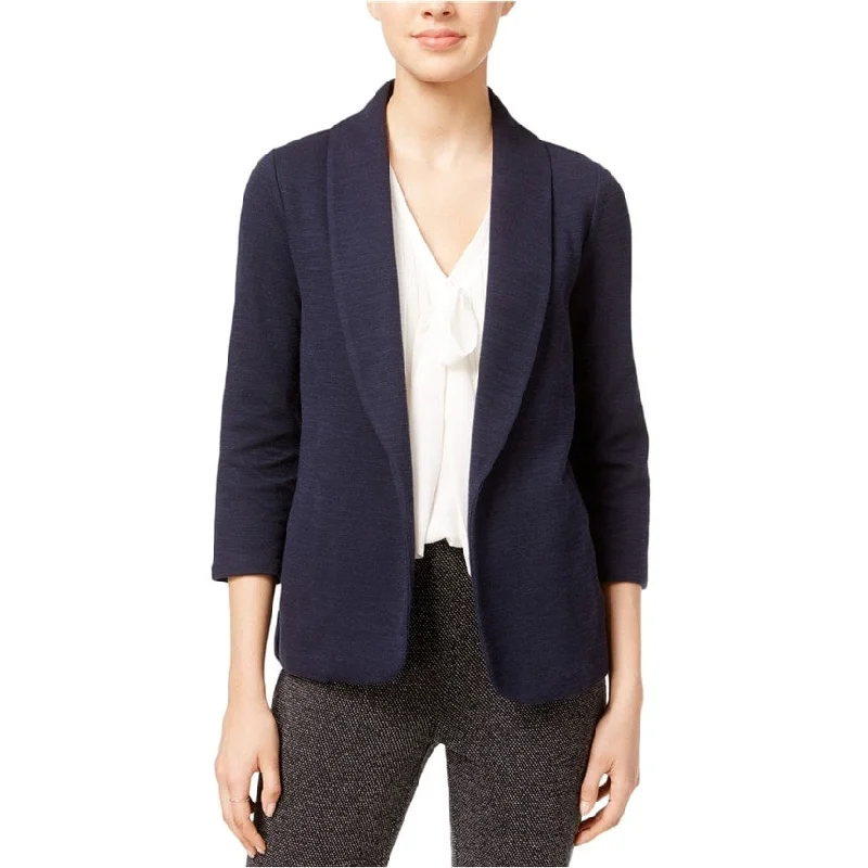 maison Jules Womens Knit Blazer Jacket, Blue, XXX-Small