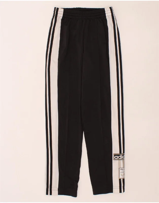 ADIDAS Womens Tracksuit Trousers UK 2 2XS Black Colourblock Polyester