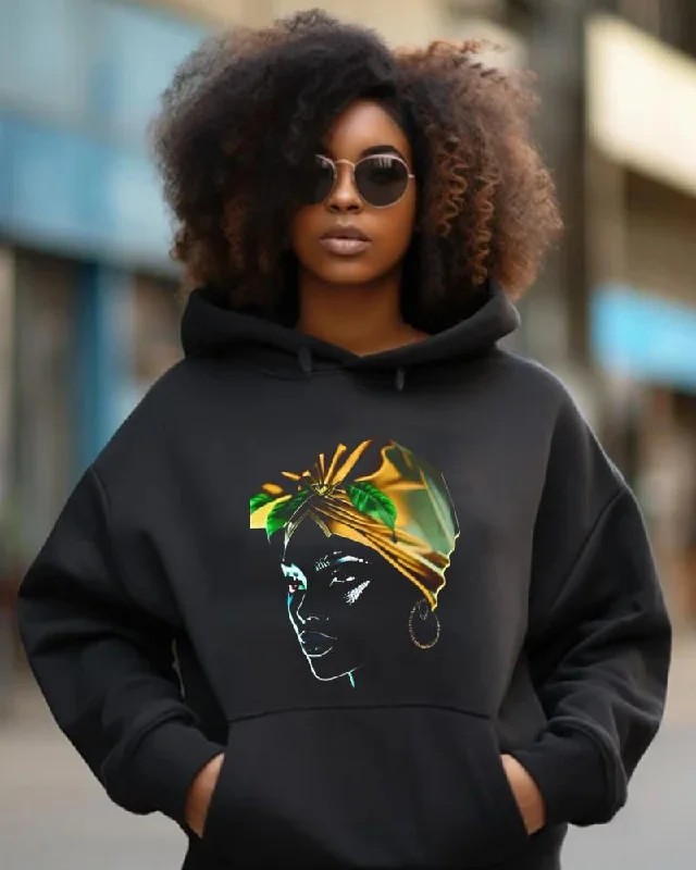 Black Avatar Personalized Printed Hoodie for Women