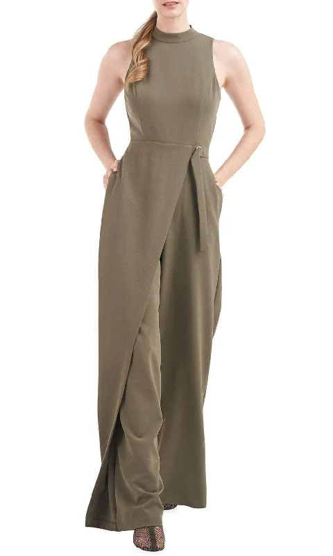 Kay Unger 5648558 - Turtleneck Belted Overlay Jumpsuit