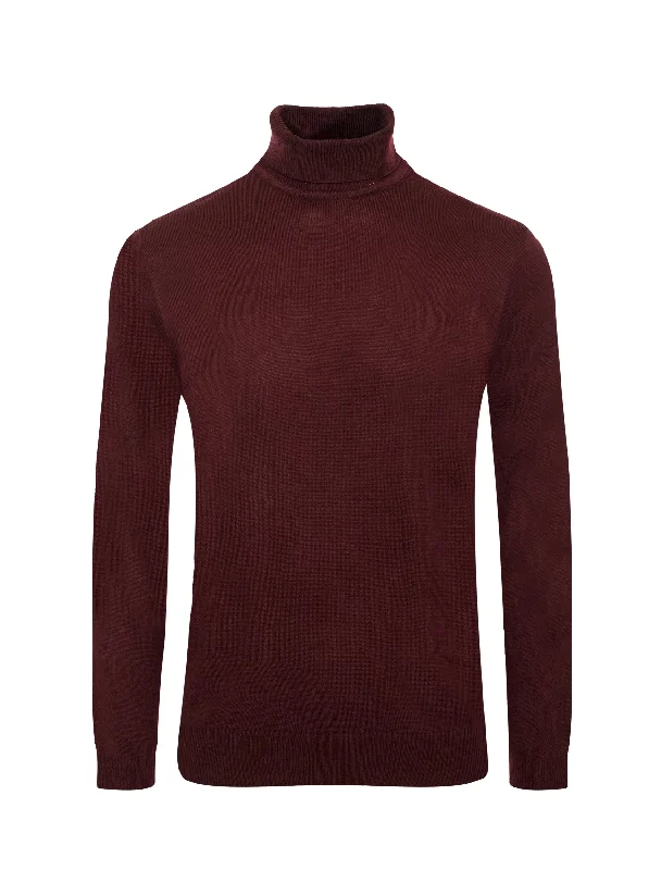 Turtle Neck sweater in Burgundy  T1100