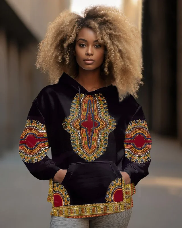 Ankara African Colorful Print Long Sleeve Hoodie