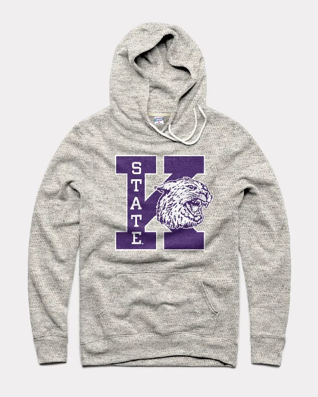 K-State Wildcats Wabash Block Athletic Grey Hoodie