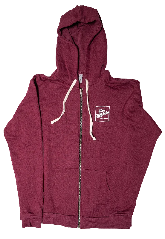 Stay Authentic Zip Up Hoodie (Burgundy)