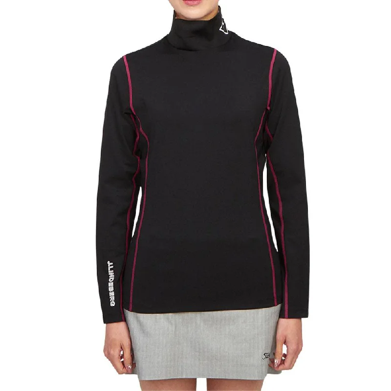 J.Lindeberg Powderhorn Mid Layer Golf Pullover Black - FW23 Women