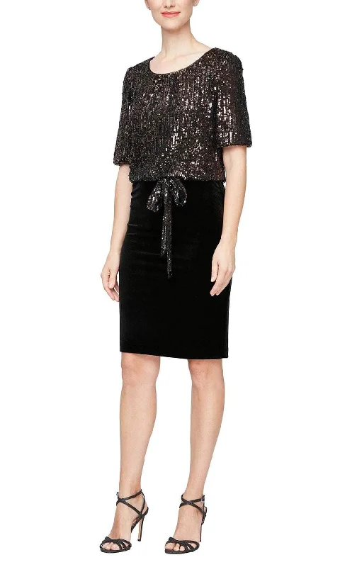 Alex Evenings 8196915 - Sequin Blouson Short Dress