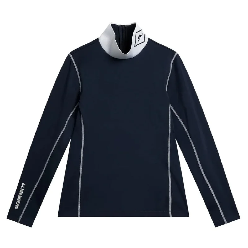 J.Lindeberg Powderhorn Mid Layer Golf Pullover JL Navy - FW23 Women