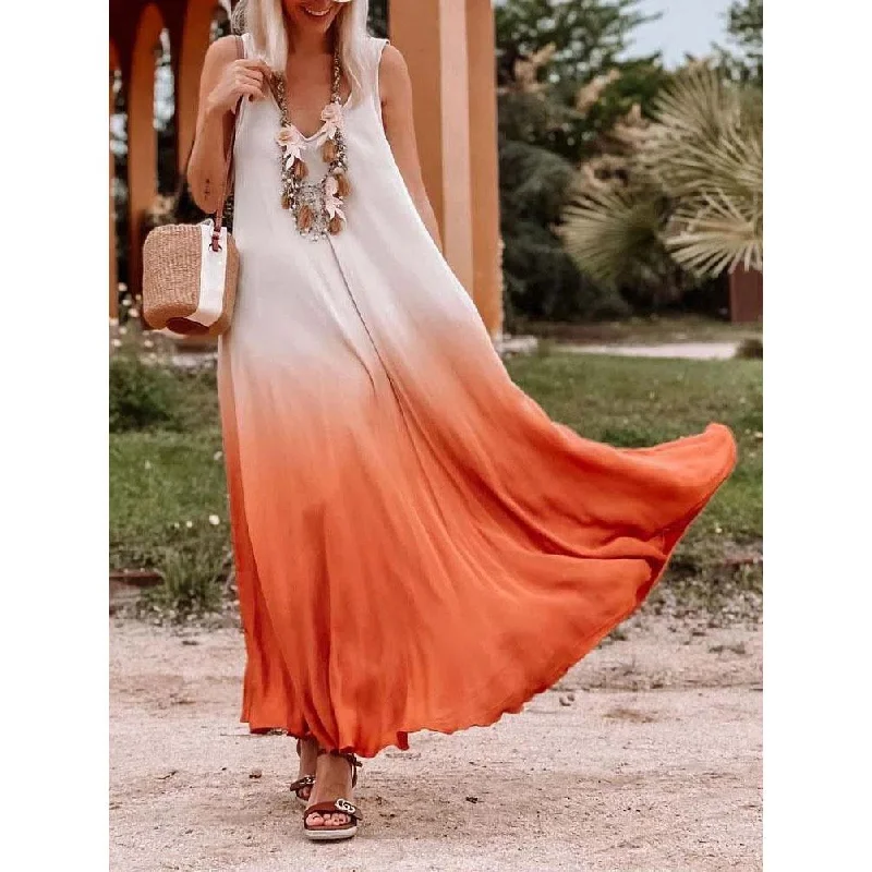 Orange Fashion Classy Long Dresses