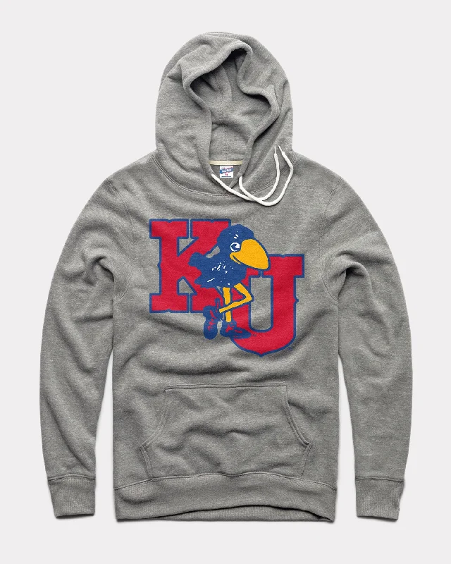 Kansas Marching Jayhawks Vintage Grey Hoodie