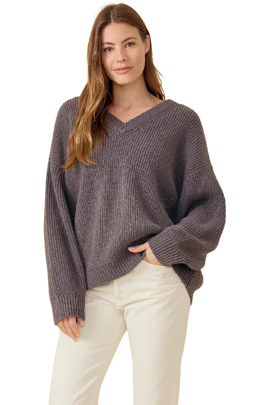 One Grey Day Dublin Pullover in Charcoal