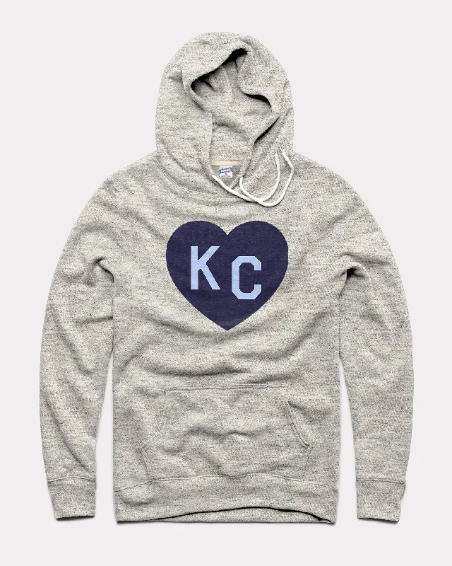 Sporting Navy Blue KC Heart Athletic Grey Hoodie