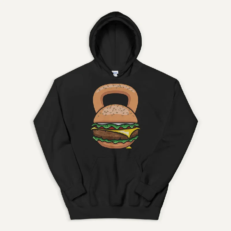 Burger Kettlebell Design Pullover Hoodie