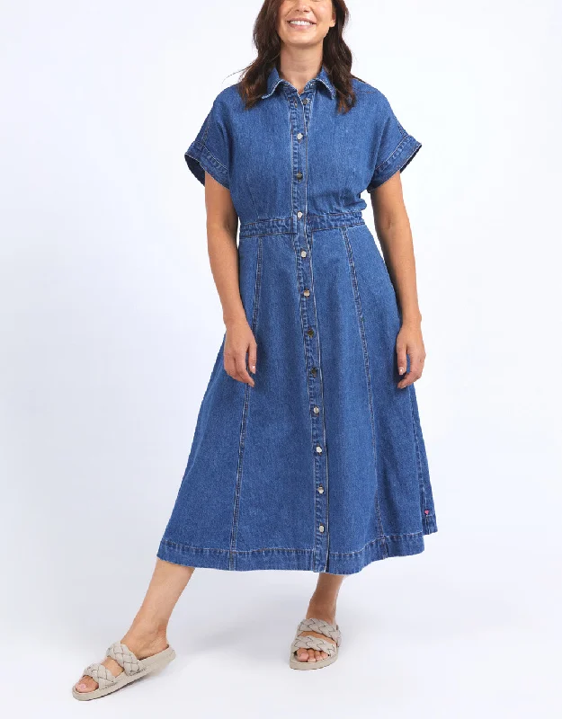 Aimee Denim Dress - Mid Blue Wash