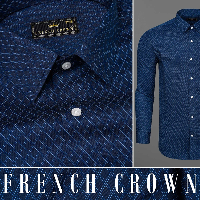 Tangaroa Blue Argyle Royal Oxford Shirt